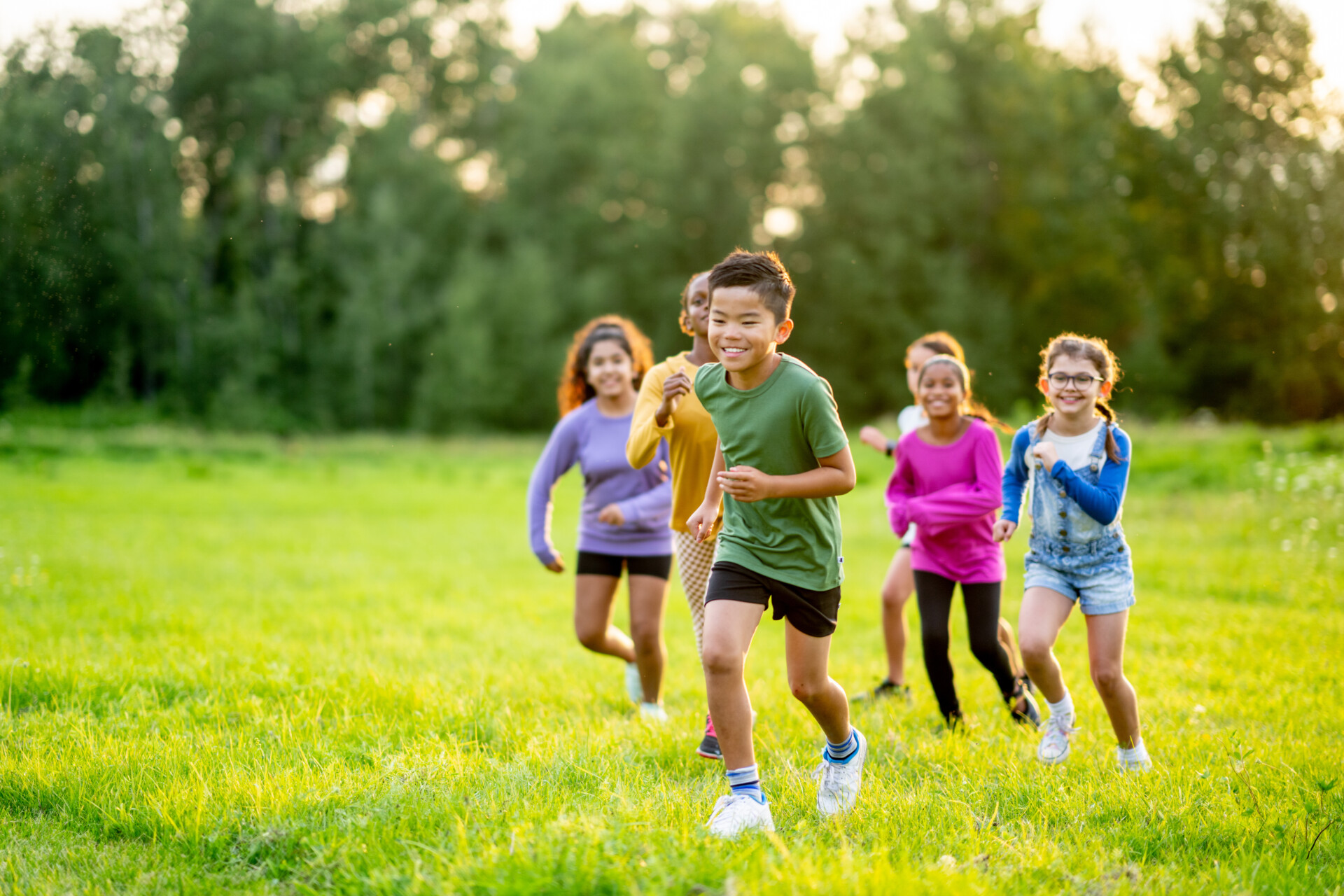 Children Running Outdoors